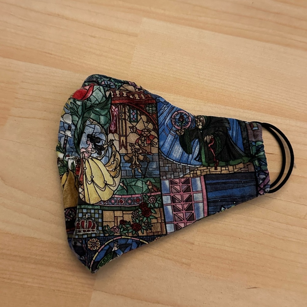 Mens Beauty and the beast stained glass face mask
